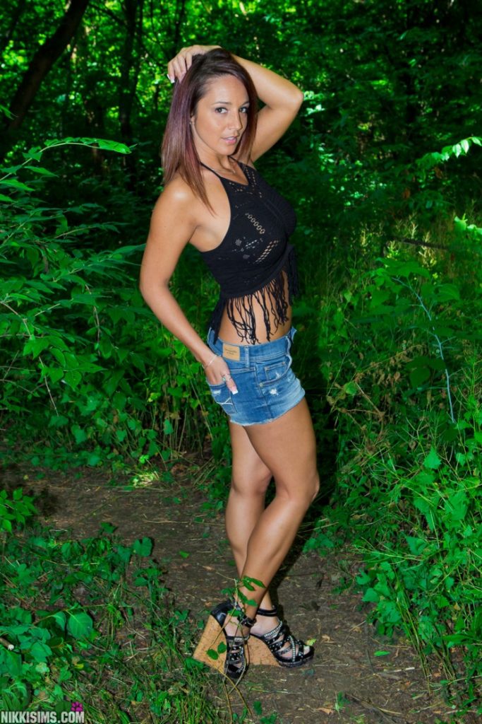 Nikki Sims Woodland Strip Tease